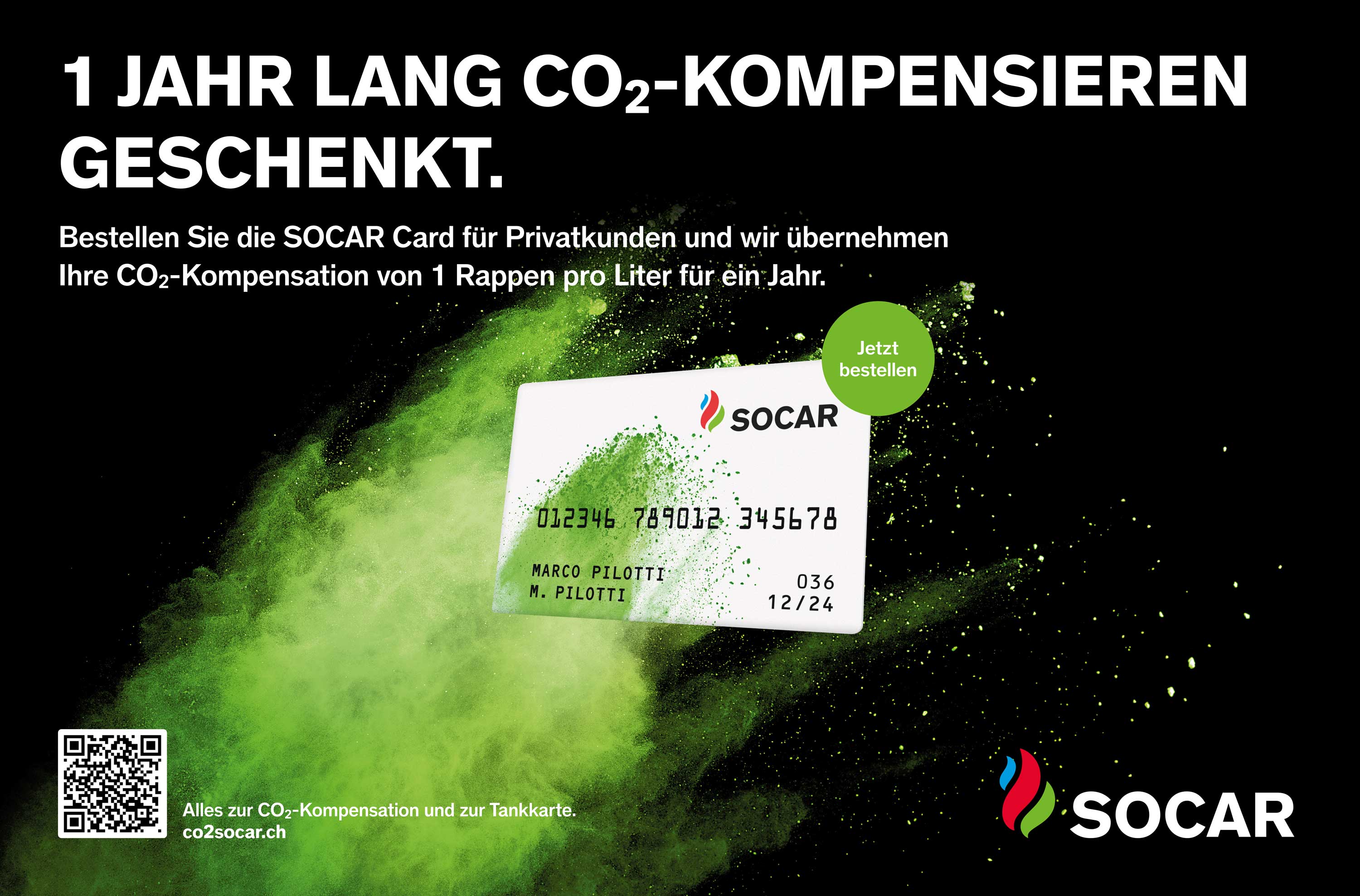 Abbildung: Werbemotiv zur Einführung der SOCAR Cards Tankkarte.