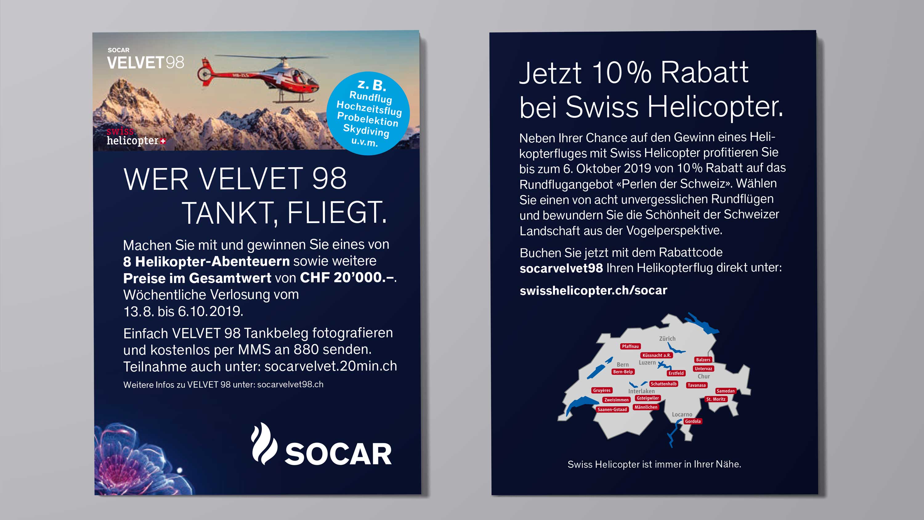 Abbildung: Kampagnenvisual für den Premium-Treibstoff SOCAR Velvet 98.